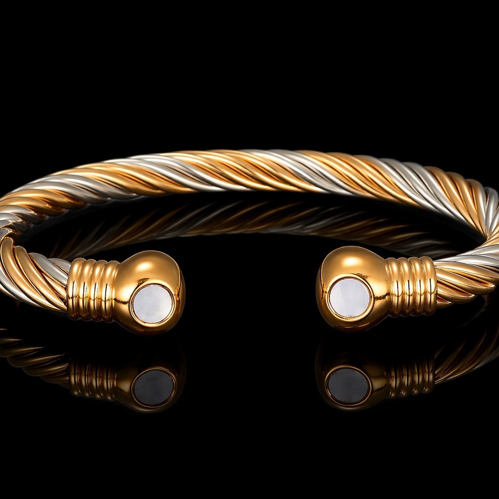 The Serenity Balance Cuff (Two-Tone) Ionic Copper Bracelet